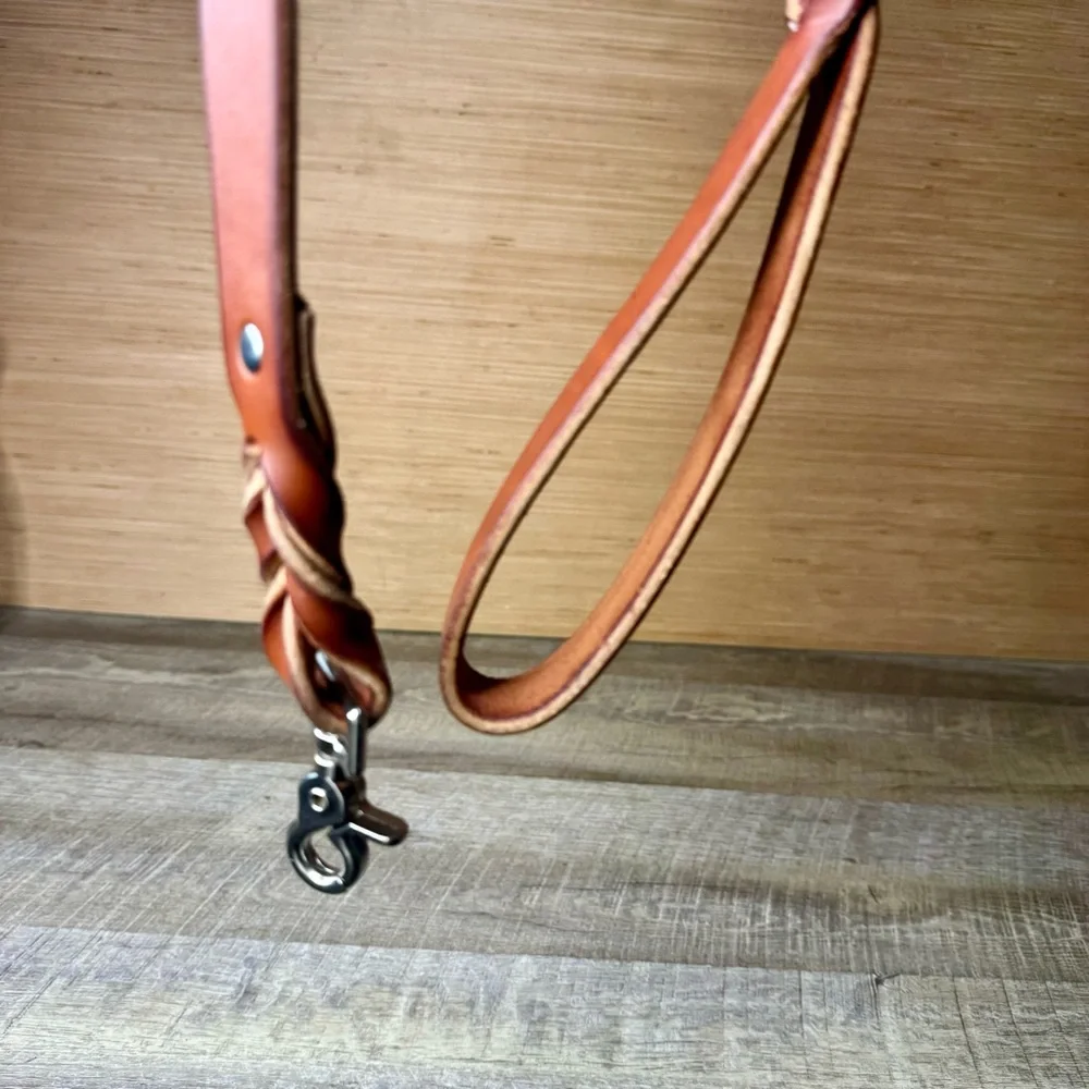 Handmade Leather Pet Leash 1”width 70”length Whicket and Craig English Bridle - Picture 11 of 11